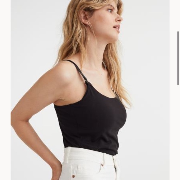 H&M Mama Nursing Seamless Maternity Black Spaghetti Strap Shirt - Picture 1 of 10